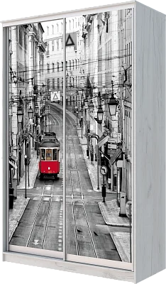картинка Шкаф-купе 2-х дверный с фотопечатью Лондон, трамвай от магазина КУПИ КУПЕ